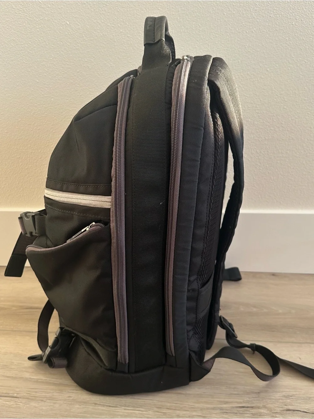TUMI Frisco Taylor Laptop Rucksack Backpack – Black with Gray Trim